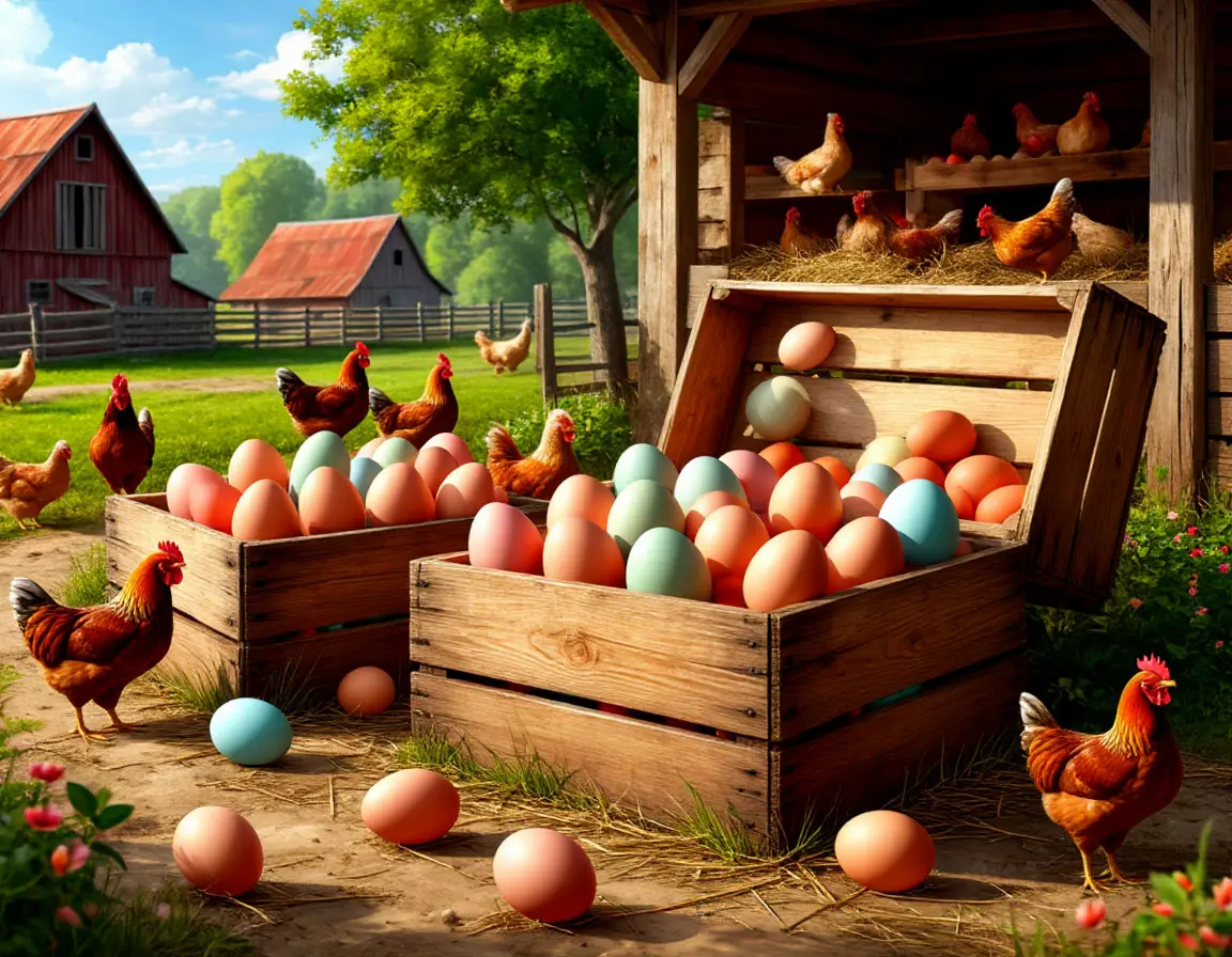 Eggs and crates scene