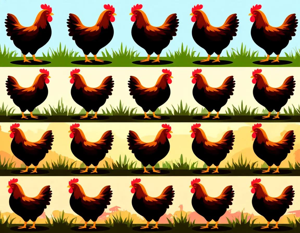 Chicken silhouettes grid